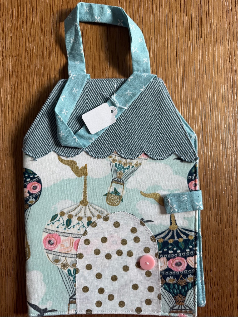 Kids Hot Air Balloon Fabric Playhouse Tote - Mint